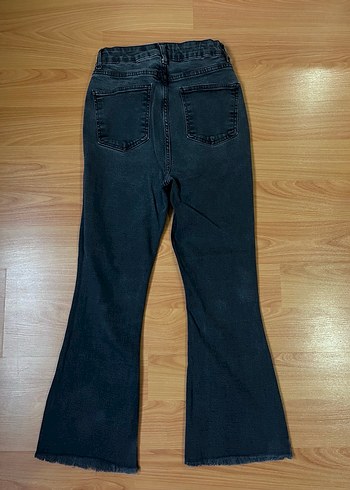 Kadın Füme Renk Kesik Paça Denim Pantolon - Görsel 5