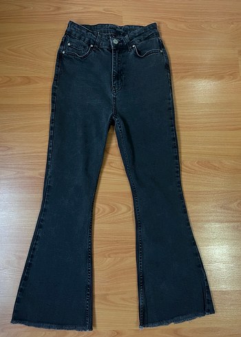 Kadın Füme Renk Kesik Paça Denim Pantolon - Görsel 2