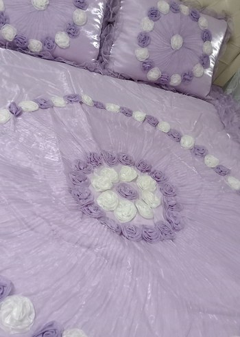 Nakışlı Mor Pastel Yatak Örtüsü - Görsel 2