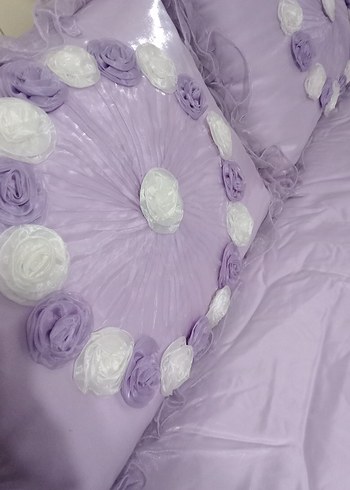 Nakışlı Mor Pastel Yatak Örtüsü - Görsel 3