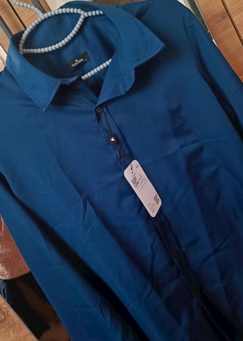 Mavi İpek Görünümlü Uzun Kollu Erkek Gömlek - Görsel 3