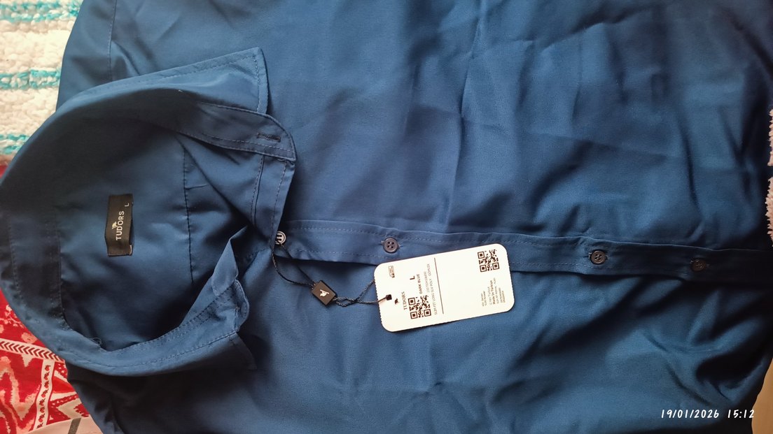 Mavi İpek Görünümlü Uzun Kollu Erkek Gömlek - Görsel 2