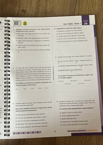 Beden Renk Türkçenin Matematiği Dil Bilgisi Soru Bankası