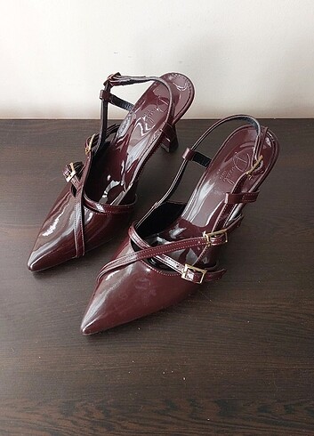 40 Beden bordo Renk Duxal shoes topuklu 