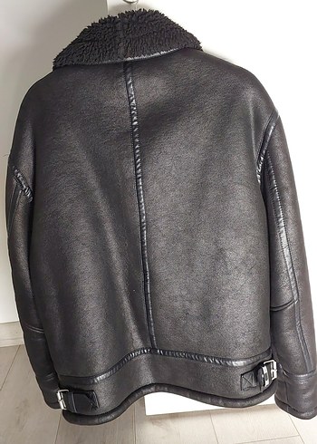 Siyah erkek kürklü deri ceket zara - Görsel 9