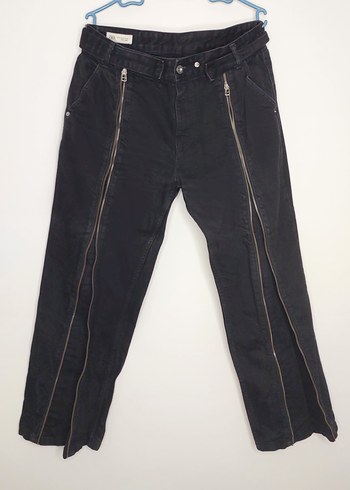 Fermuarlı flared zara jean - Görsel 4