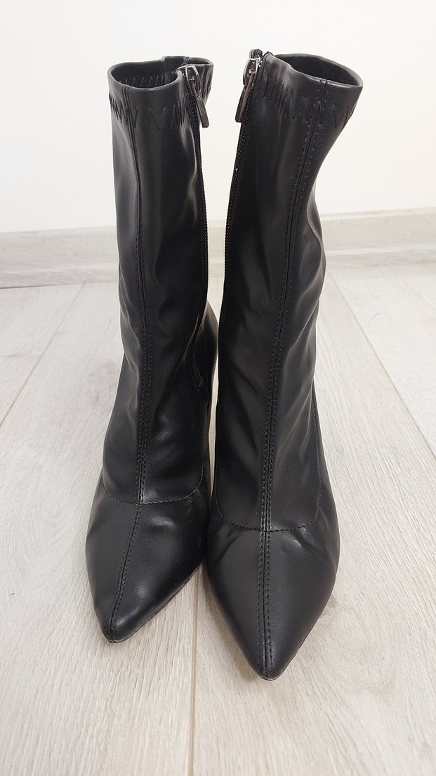 Siyah deri corap bot - Görsel 5