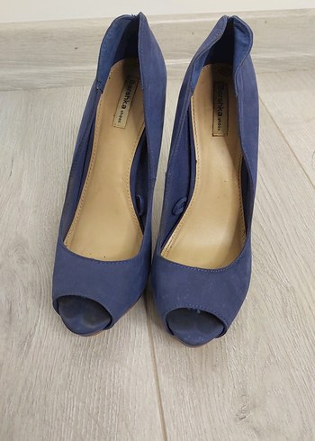 bershka mavi kumas topuklu - Görsel 2