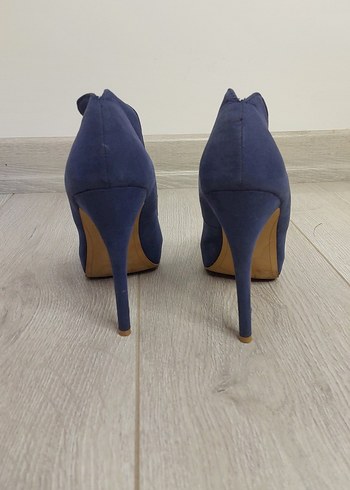 bershka mavi kumas topuklu - Görsel 7