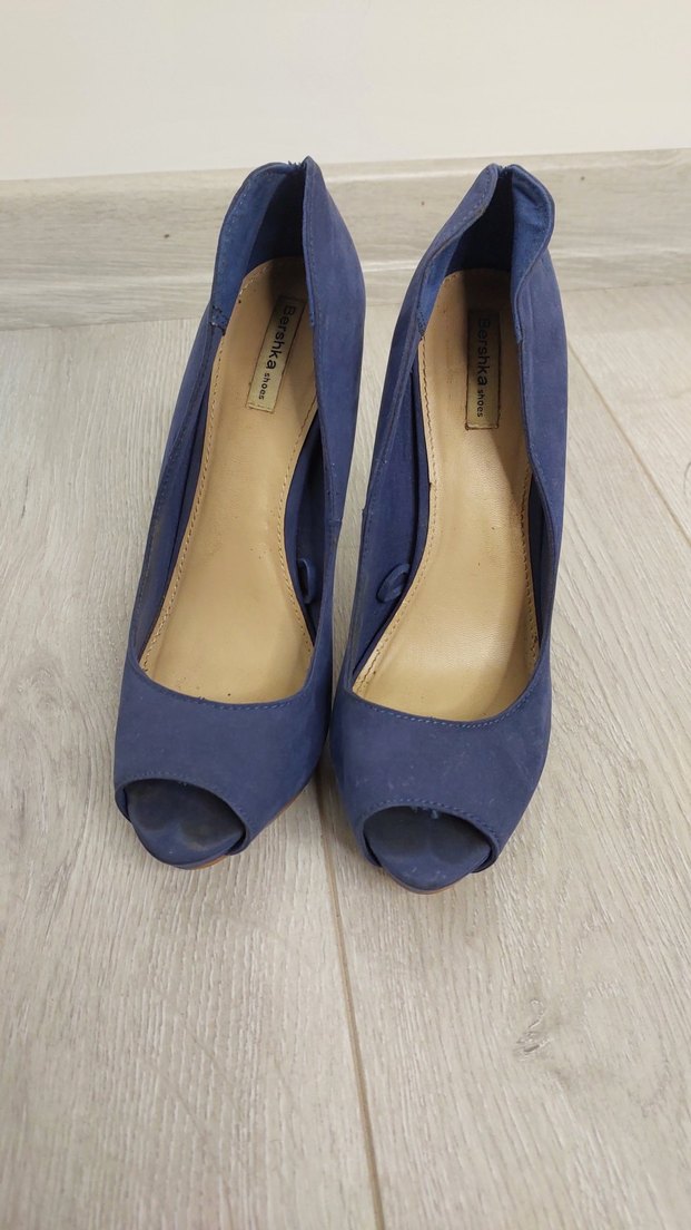 bershka mavi kumas topuklu - Görsel 2
