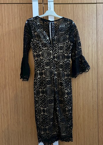 Dantel Detaylı Siyah Elbise - Görsel 3