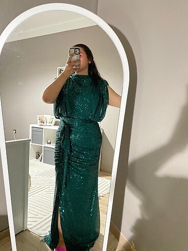 46 Beden yeşil Renk Abiye elbise