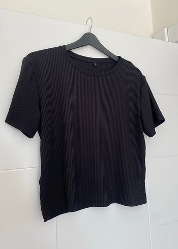 xl Beden siyah Renk Siyah Keten Kadın Kısa Kollu Tişört