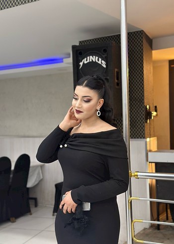Uzun Kollu Siyah Goth Ofis Elbisesi