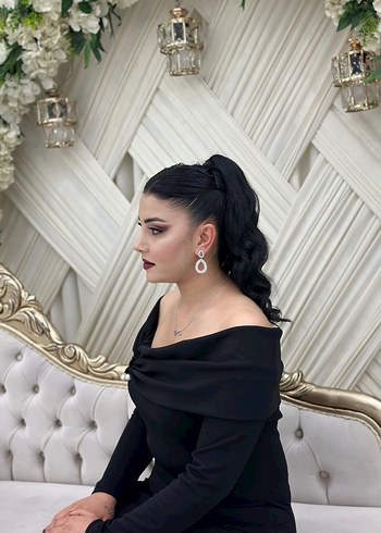 Uzun Siyah kalem elbise