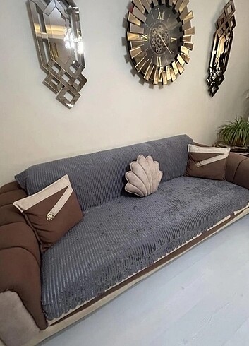 Gri çekyat örtüsü