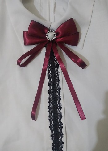 İnci Detaylı Lacivert Fiyonk Saç Aksesuarı - Görsel 2