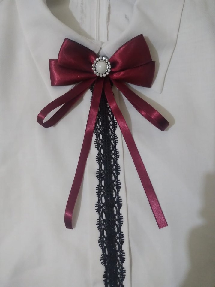 İnci Detaylı Lacivert Fiyonk Saç Aksesuarı - Görsel 2