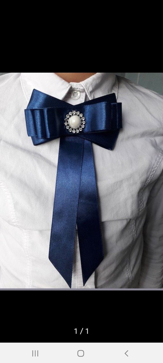 İnci Detaylı Lacivert Fiyonk Saç Aksesuarı - Görsel 3