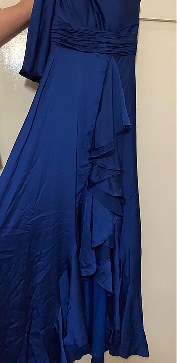 Gece mavisi tek omuz abiye - Görsel 6