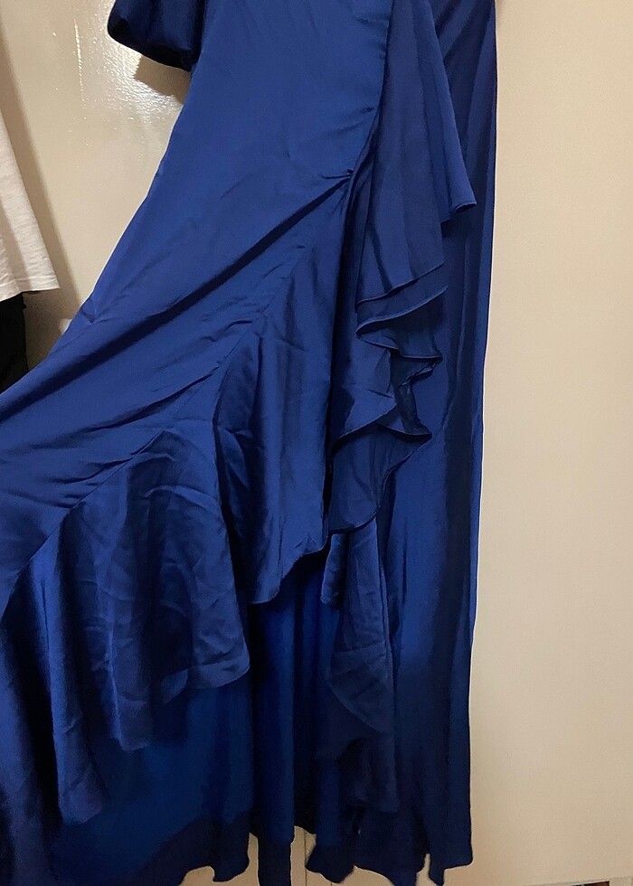 Gece mavisi tek omuz abiye - Görsel 4