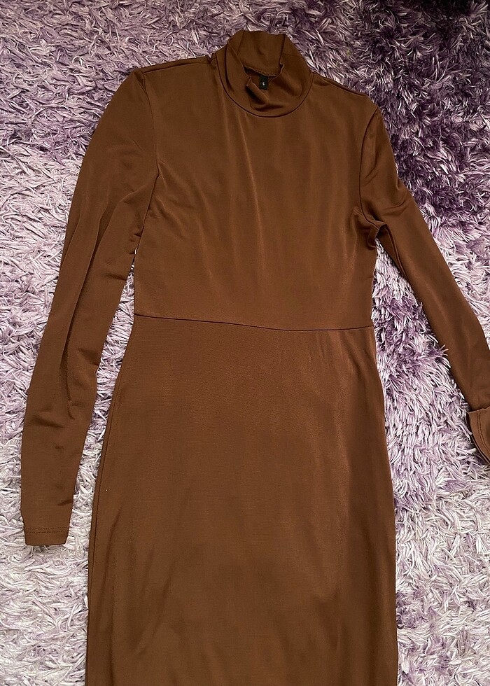 Kahverengi elbise - Görsel 4