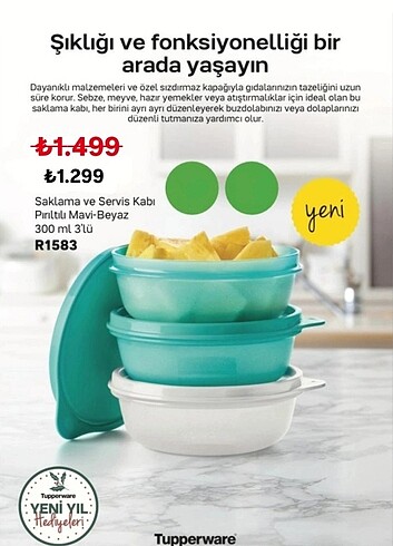 Tupperware Şeker kap 3 lü 