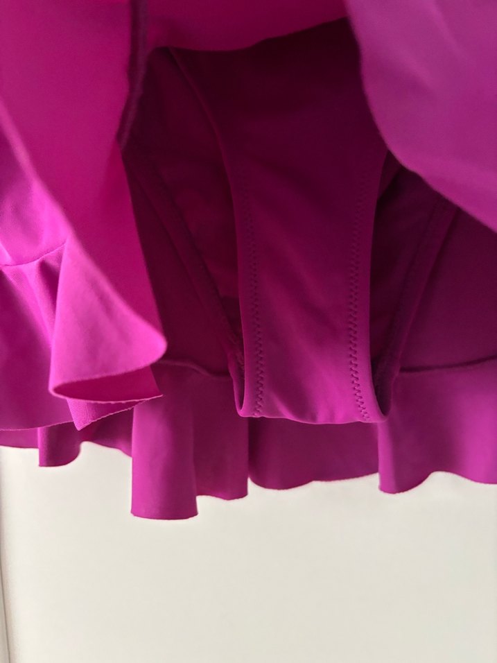 Mor Fırfırlı Bikini alt Mini Etek - Görsel 4