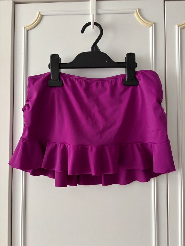 Mor Fırfırlı Bikini alt Mini Etek - Görsel 2