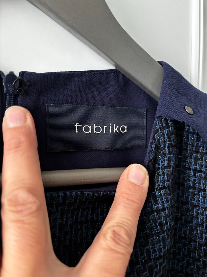 Lacivert Midi Kadın Elbise, Kısa Kollu, Pilili - Görsel 3