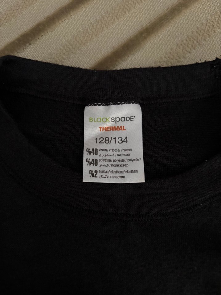 Çocuk Siyah Uzun Kollu Termal üst - Görsel 4