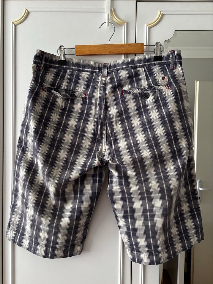 Gri Kareli Erkek Bermuda Şort L beden - Görsel 2