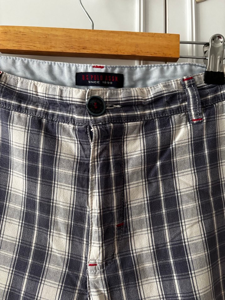 Gri Kareli Erkek Bermuda Şort L beden - Görsel 3