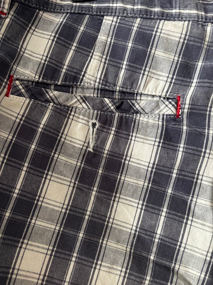 Gri Kareli Erkek Bermuda Şort L beden - Görsel 4