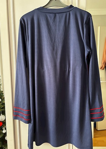 Lacivert Kırmızı Detaylı Tesettür Mayo üst 50 beden - Görsel 2