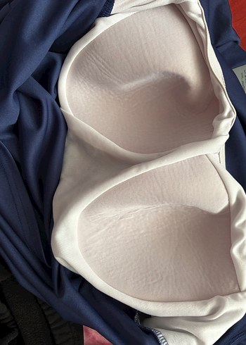 Lacivert Kırmızı Detaylı Tesettür Mayo üst 50 beden - Görsel 5