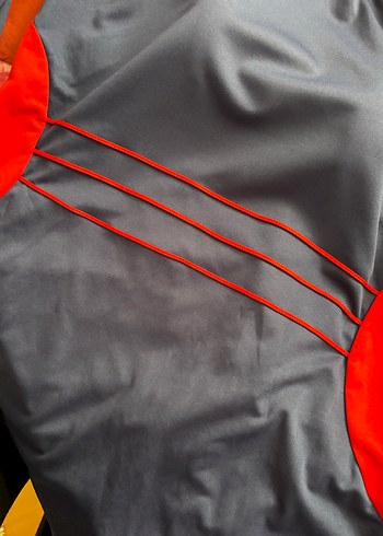 Lacivert Kırmızı Detaylı Tesettür Mayo üst 50 beden - Görsel 4