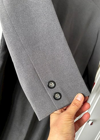 Gri elbise , Kısa Kollu, Drapeli - Görsel 2