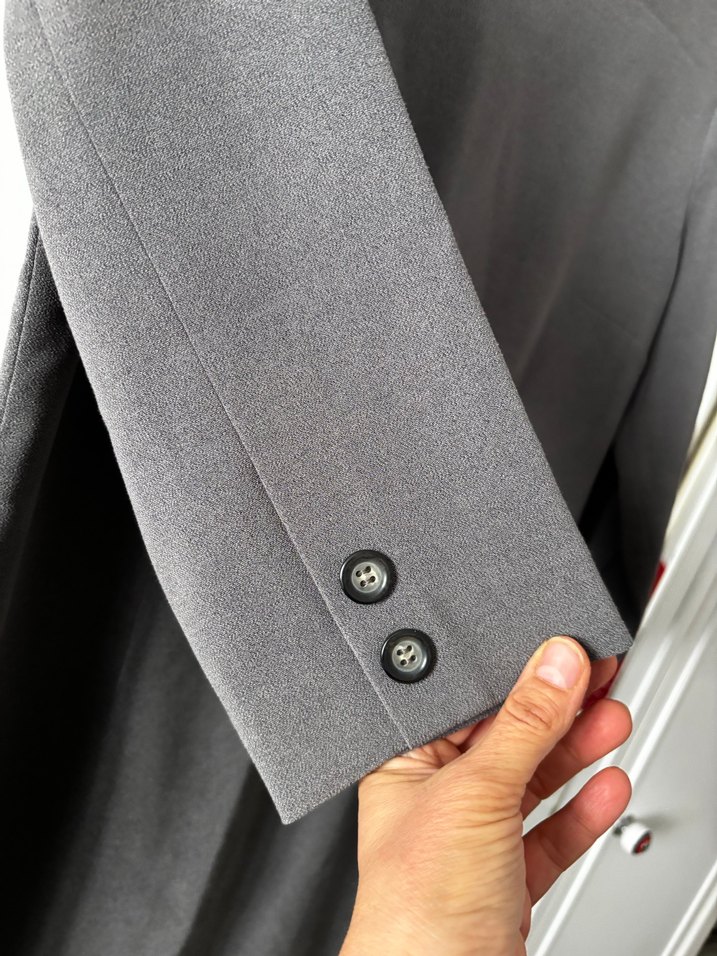 Gri elbise , Kısa Kollu, Drapeli - Görsel 2