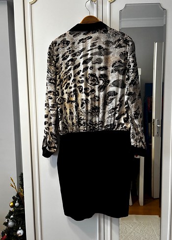 Gri Yılan Desenli elbise - Görsel 2