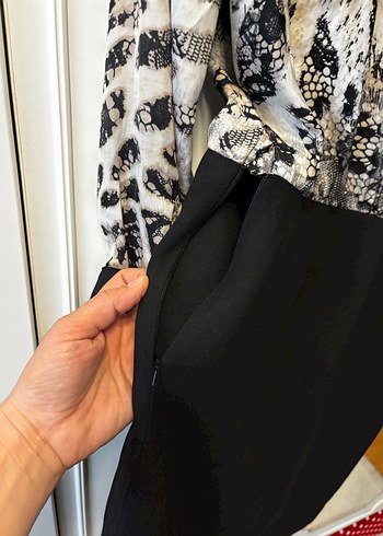 Gri Yılan Desenli elbise - Görsel 7