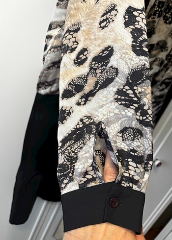 Gri Yılan Desenli elbise - Görsel 5