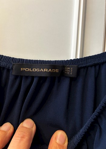 Lacivert Drapeli Midi Bohem Elbise - Görsel 3