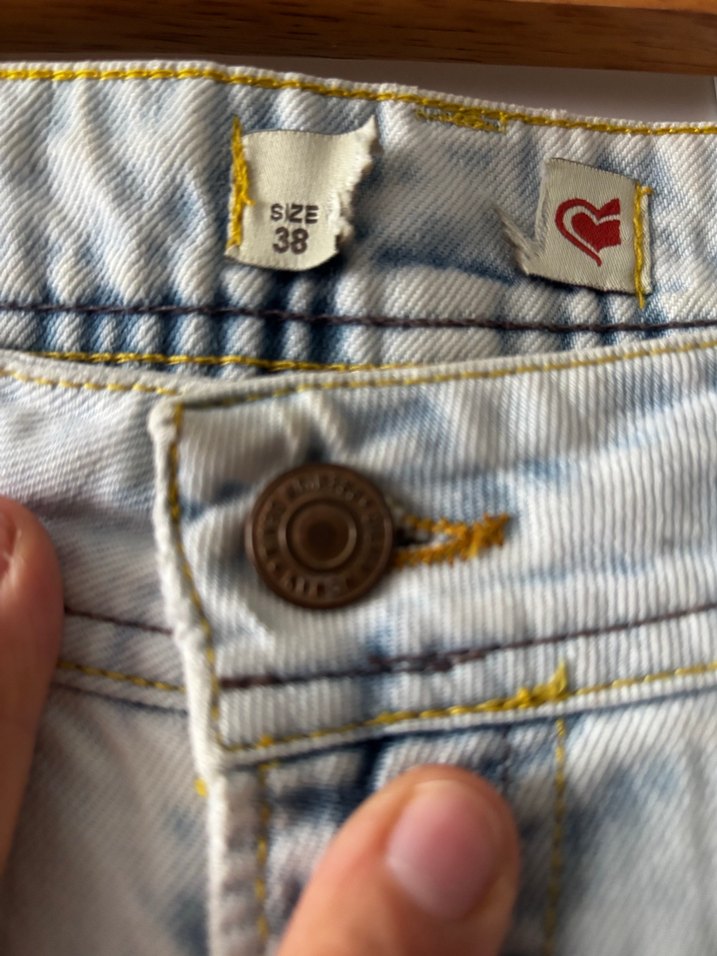 Yırtık Detaylı Gri Kadın Kot Şort 38 beden - Görsel 4