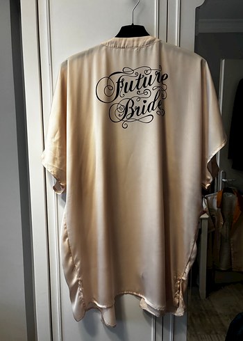 Bej Parlak Midi Kadın Kimono - Görsel 2