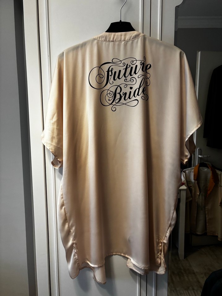 Bej Parlak Midi Kadın Kimono - Görsel 2