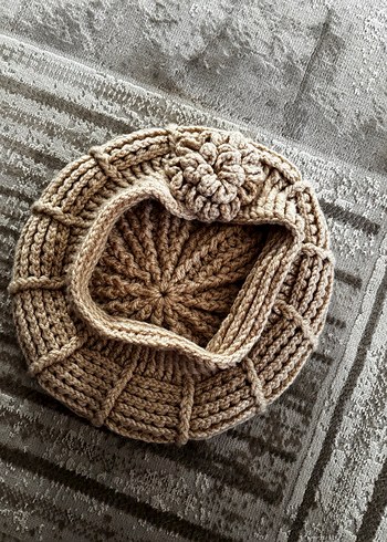 Bej Örgü Bohem Kadın Bere - Görsel 4