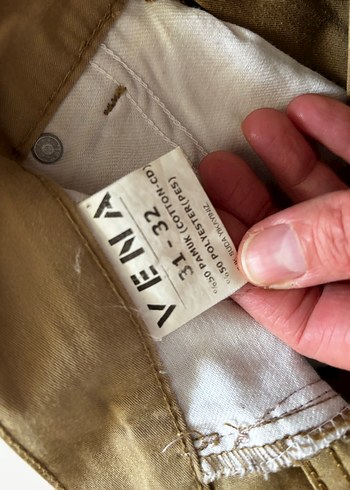 Bej Keten Erkek Pantolon 31/32 - Görsel 5