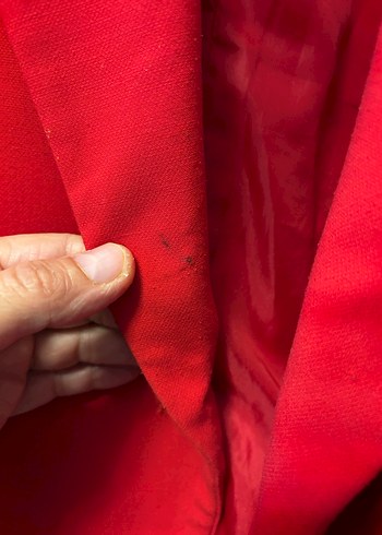 Kadın Kırmızı Süet Düğmeli Blazer Ceket - Görsel 6