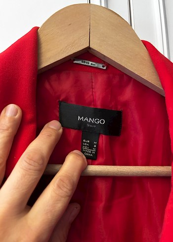 Kadın Kırmızı Süet Düğmeli Blazer Ceket - Görsel 3